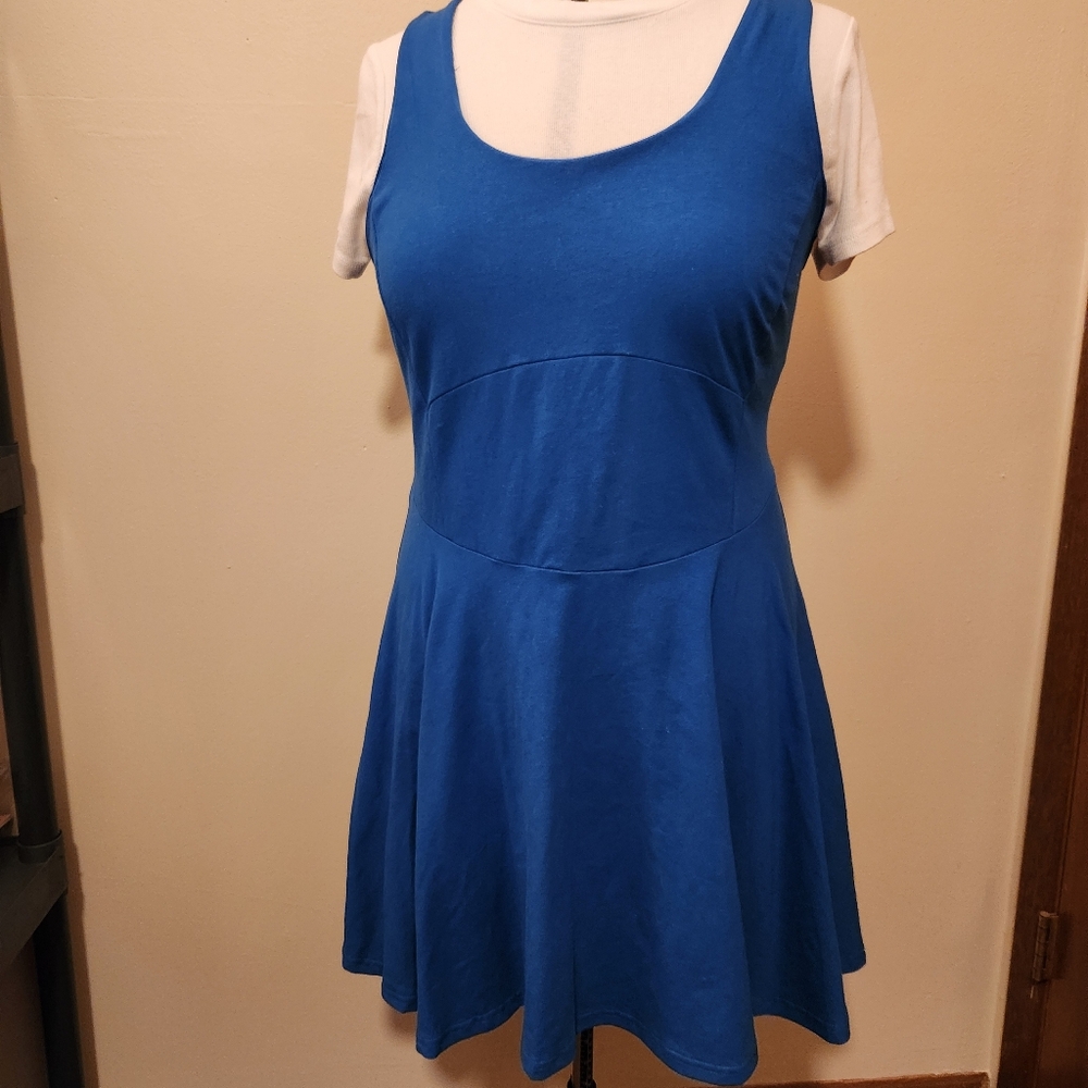 Handmade Royal Blue sz xlarge dress Super Cute  💙 cotton lycra  NEW